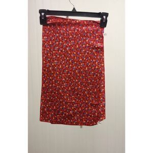 Vintage red floral napkins set of four